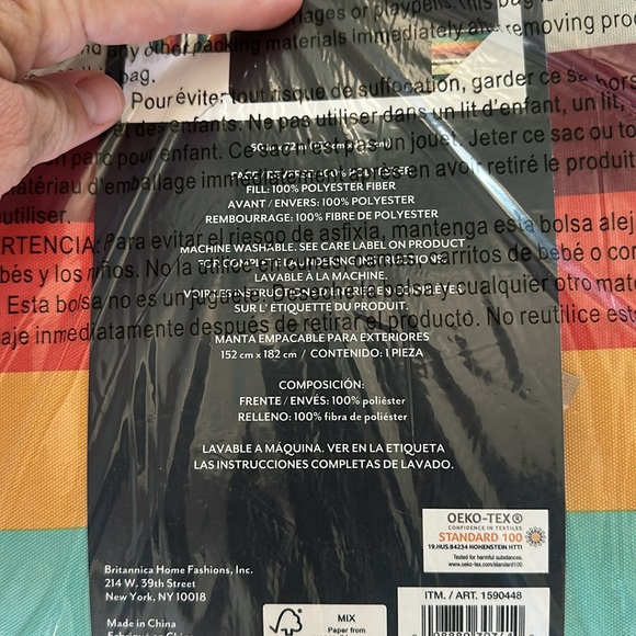 Pendleton Striped Outdoor Blanket - NWT! - Picture 4 of 4